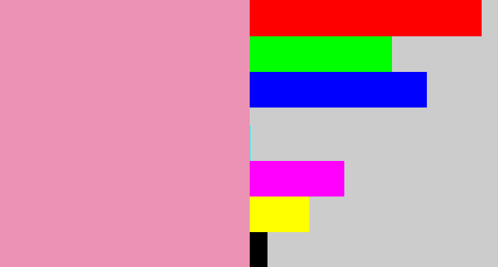 Hex color #ec92b4 - pig pink
