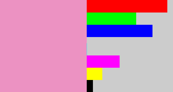 Hex color #ec92c2 - bubblegum pink