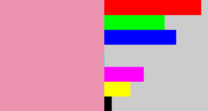 Hex color #ec93b0 - pig pink