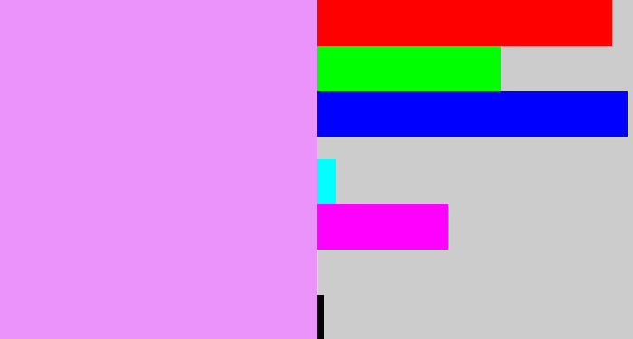 Hex color #ec93fb - lilac
