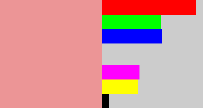 Hex color #ec9596 - blush