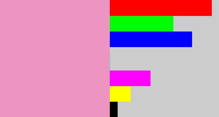 Hex color #ec95c0 - faded pink