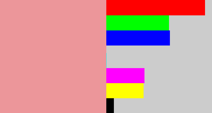 Hex color #ec969a - pig pink