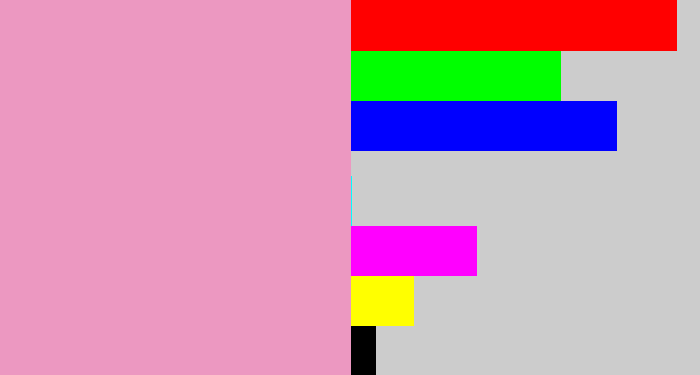Hex color #ec98c1 - faded pink