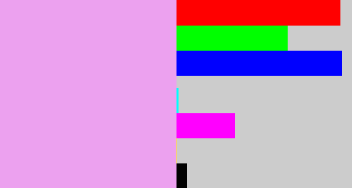 Hex color #eca1ef - light violet