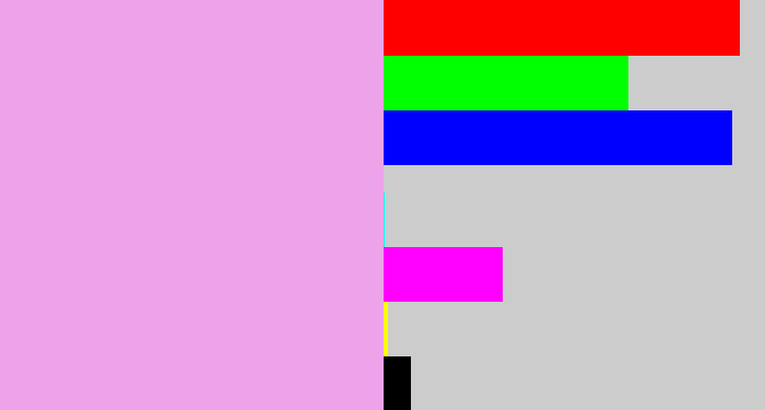 Hex color #eca3e9 - light violet