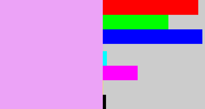 Hex color #eca3f7 - light violet