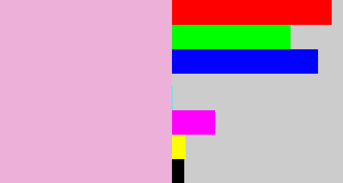 Hex color #ecb0d9 - powder pink