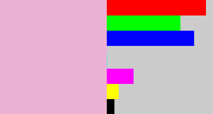Hex color #ecb1d2 - powder pink