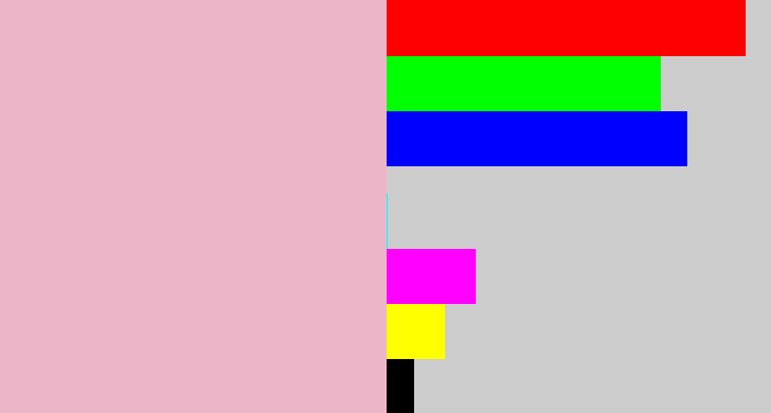 Hex color #ecb6c8 - soft pink