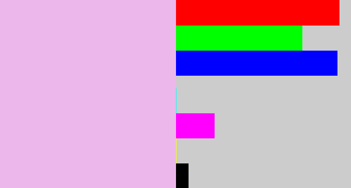 Hex color #ecb7eb - light lavendar