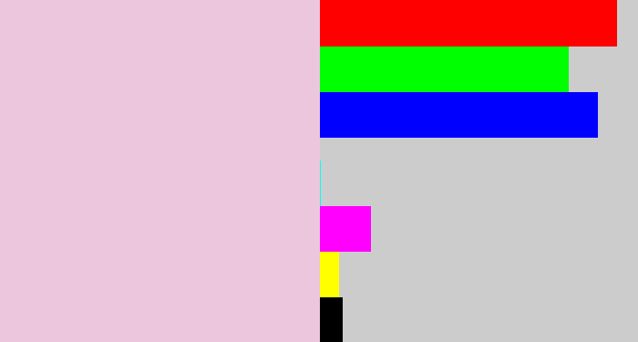 Hex color #ecc6dd - pale pink