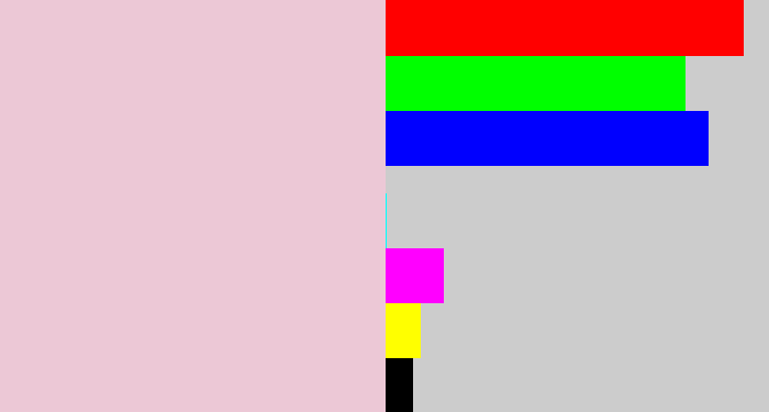 Hex color #ecc8d6 - pale pink