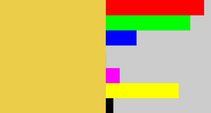 Hex color #eccd4a - maize
