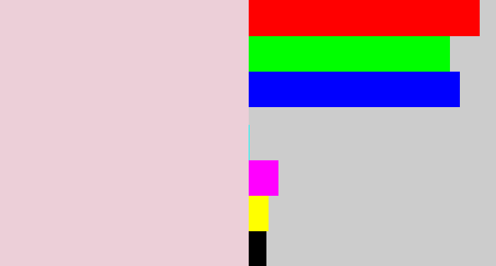 Hex color #eccfd8 - pale pink