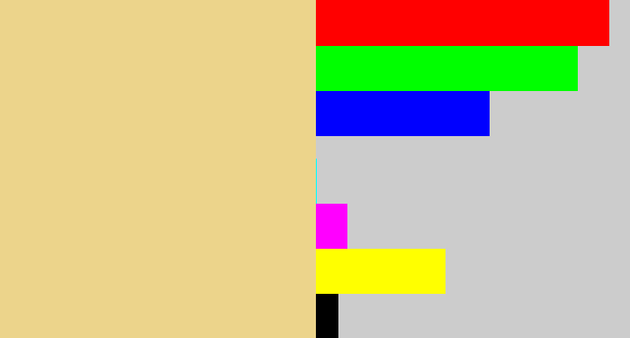 Hex color #ecd48b - sandy