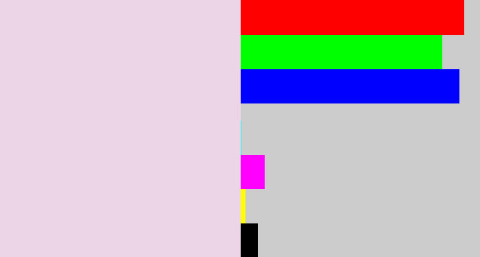 Hex color #ecd5e7 - light pink