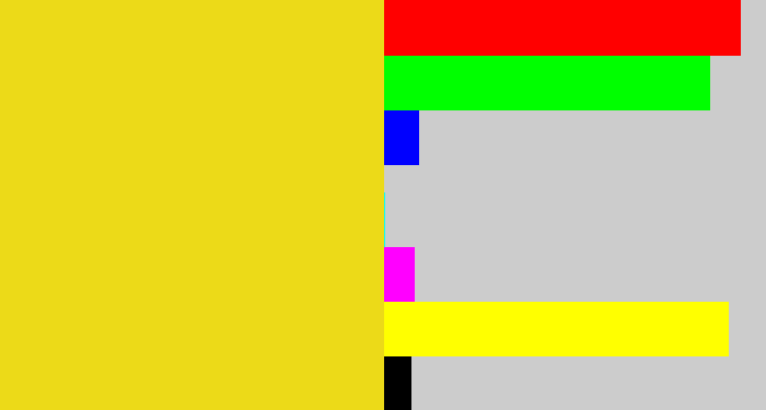Hex color #ecda18 - piss yellow