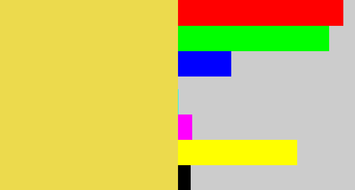 Hex color #ecda4d - dull yellow