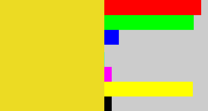 Hex color #ecdb23 - piss yellow