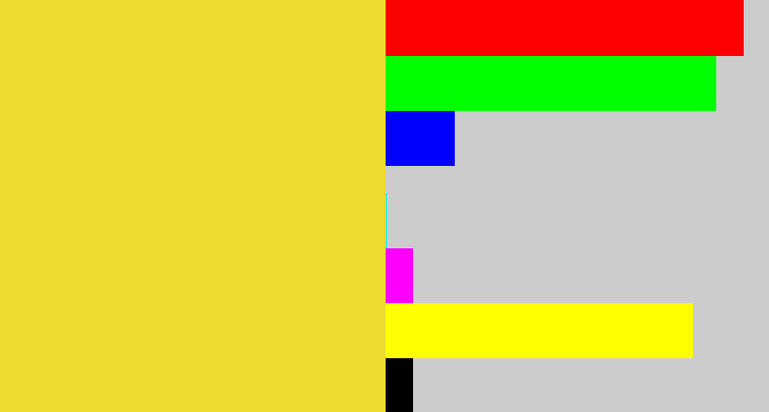 Hex color #ecdc2f - sun yellow
