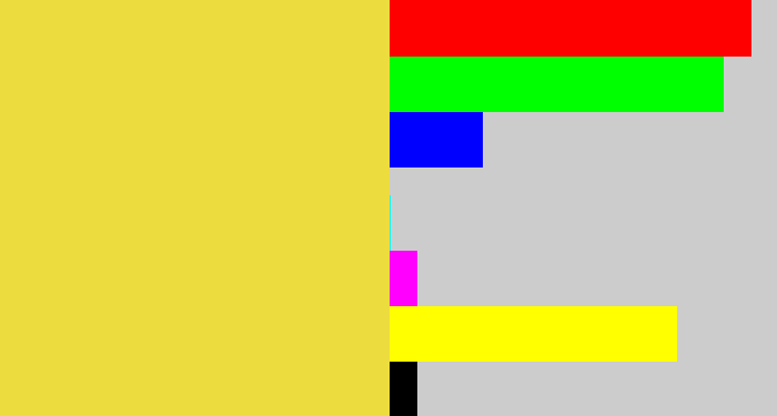 Hex color #ecdc3e - off yellow