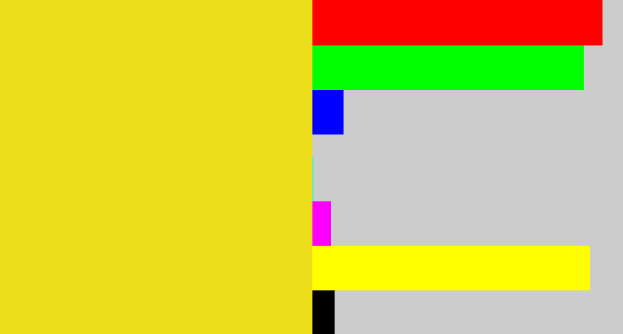 Hex color #ecde1a - piss yellow