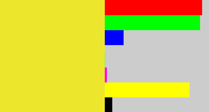 Hex color #ece72d - off yellow