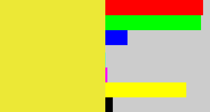 Hex color #ece836 - off yellow