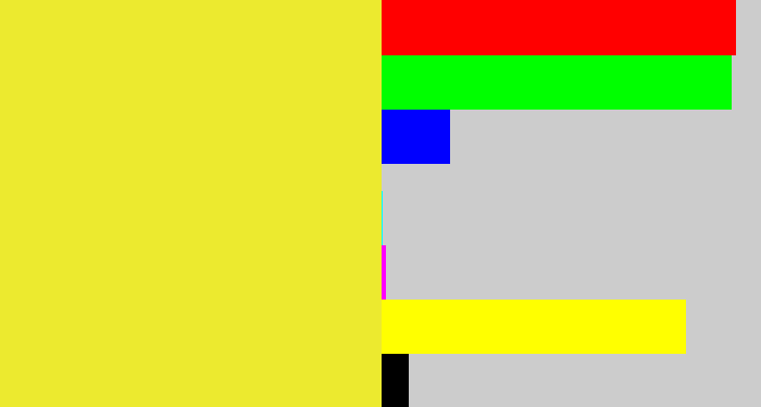 Hex color #ecea2f - off yellow