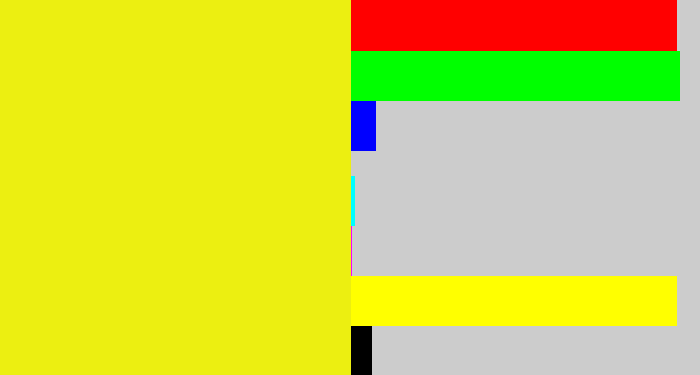 Hex color #ecef11 - sunny yellow