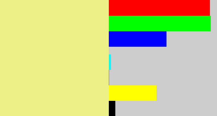 Hex color #ecf086 - yellowish tan