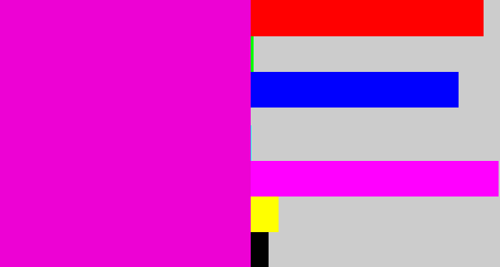 Hex color #ed02d4 - fuchsia