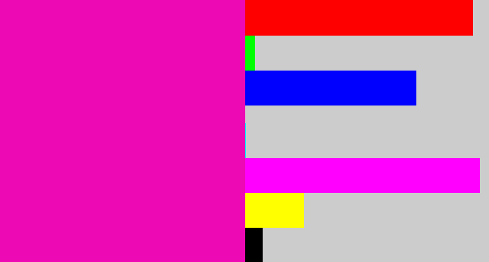 Hex color #ed09b3 - bright pink