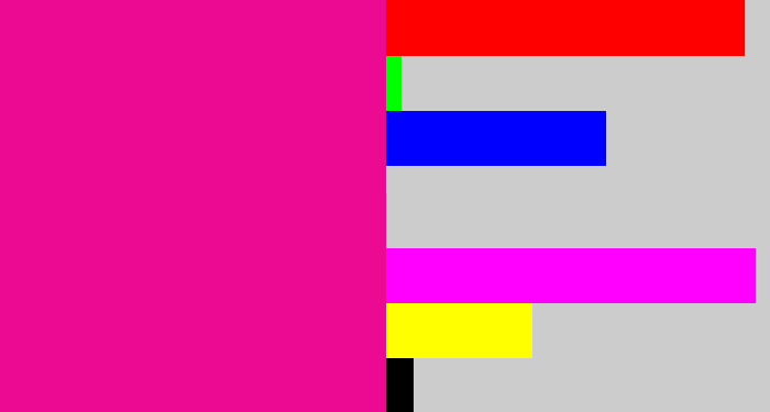 Hex color #ed0a92 - electric pink