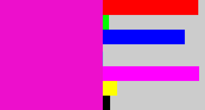 Hex color #ed0fcc - fuchsia