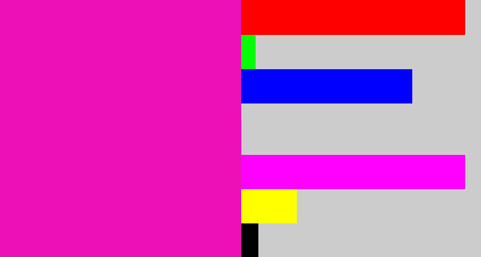 Hex color #ed10b6 - bright pink