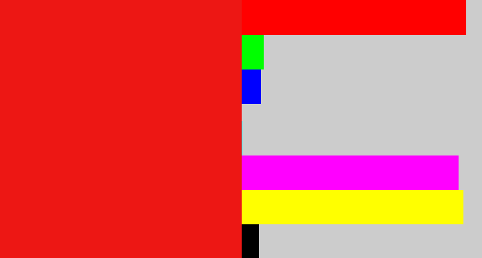 Hex color #ed1714 - vermillion