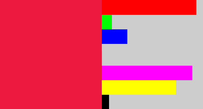 Hex color #ed1a3f - pinkish red