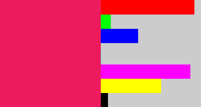 Hex color #ed1a5e - cerise