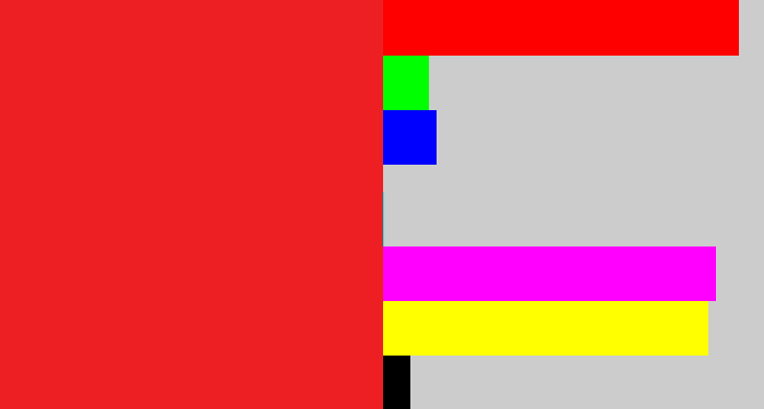 Hex color #ed1f23 - vermillion