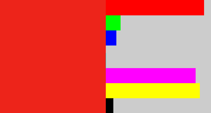 Hex color #ed241a - vermillion