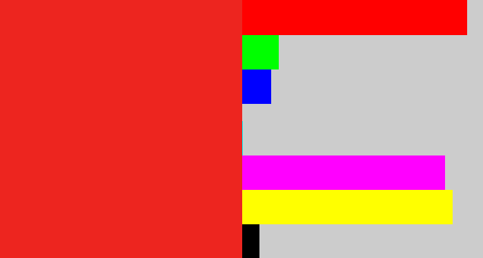 Hex color #ed251f - vermillion
