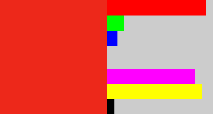 Hex color #ed281a - vermillion