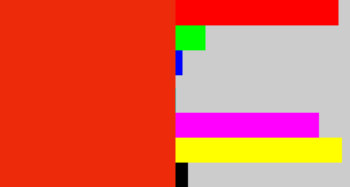 Hex color #ed2b0b - vermillion