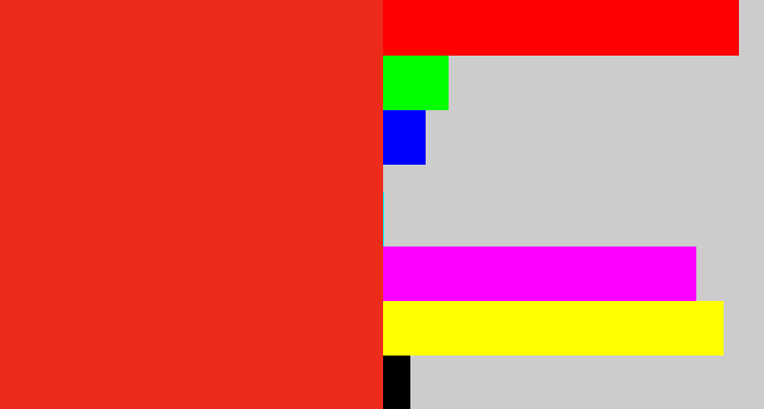 Hex color #ed2b1b - vermillion