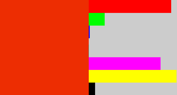 Hex color #ed2d02 - tomato red
