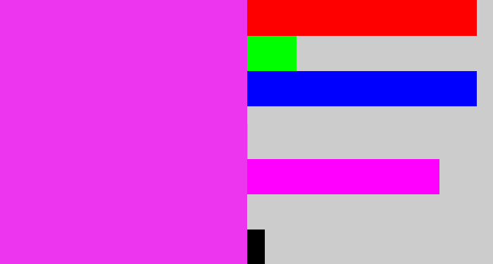 Hex color #ed34ee - pink/purple