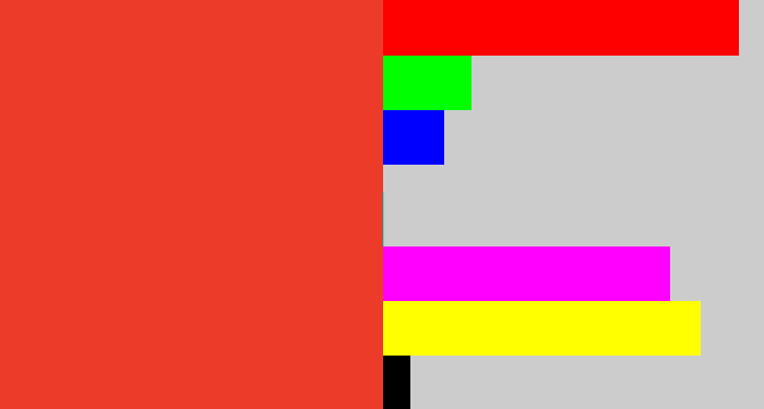 Hex color #ed3b29 - tomato