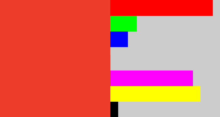 Hex color #ed3c2a - tomato